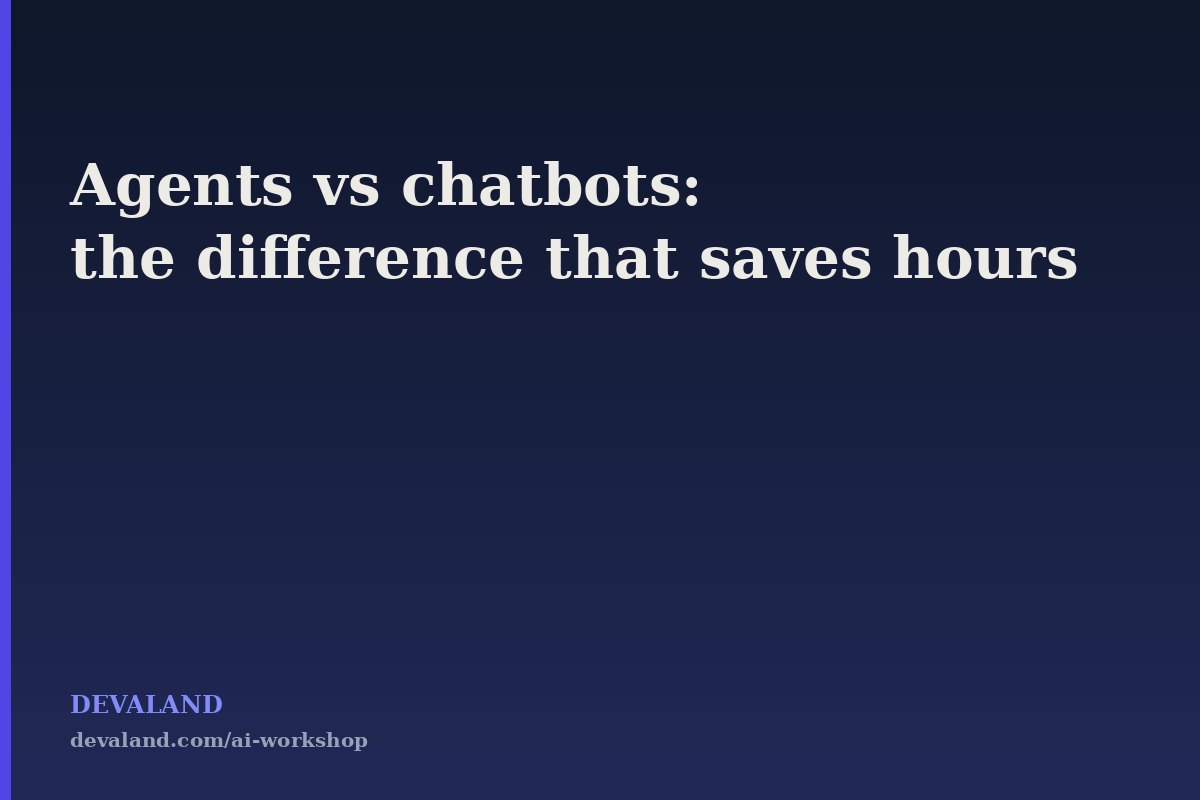AI Agents vs Chatbots: The Difference That Decides Whether You Save Hours