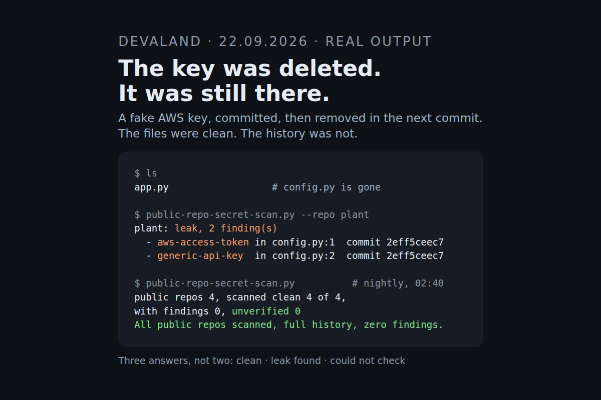 A Deleted Key Is Still in Your Git History: What the Gemini Incident Means for Public Repos