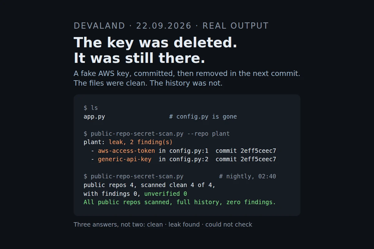 A Deleted Key Is Still in Your Git History: What the Gemini Incident Means for Public Repos