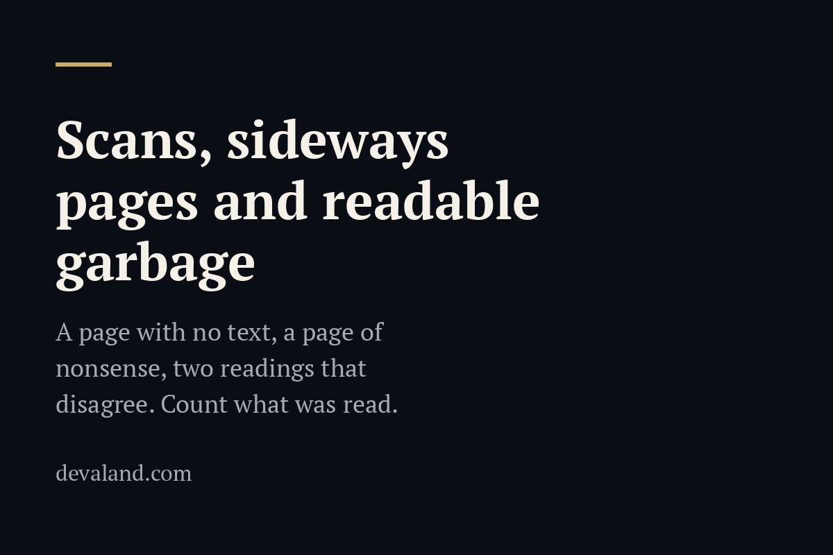Scans, Sideways Pages and Readable Garbage: Why an AI Agent Misses Half a PDF