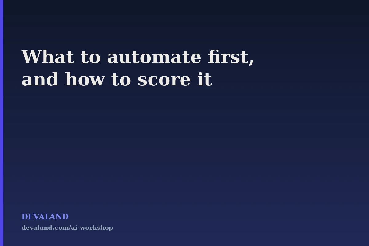 What to Automate First With AI, and How to Score It